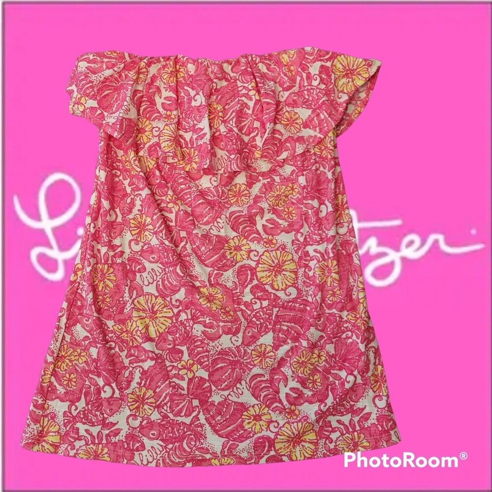 Lilly pulitzer ruffle tube top xs
